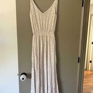 Aura White Maxi Dress with Floral Print